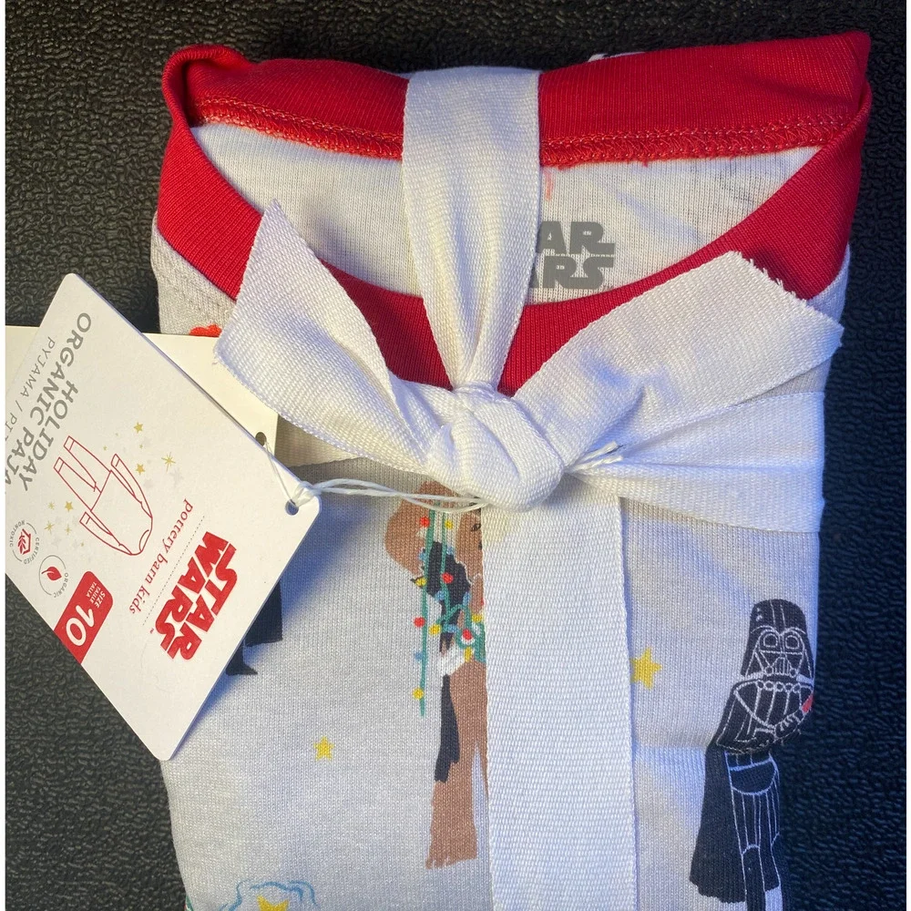 NWT Pottery Barn Kids PBK Star Wars Holiday Organic Cotton Pajama Set (10)